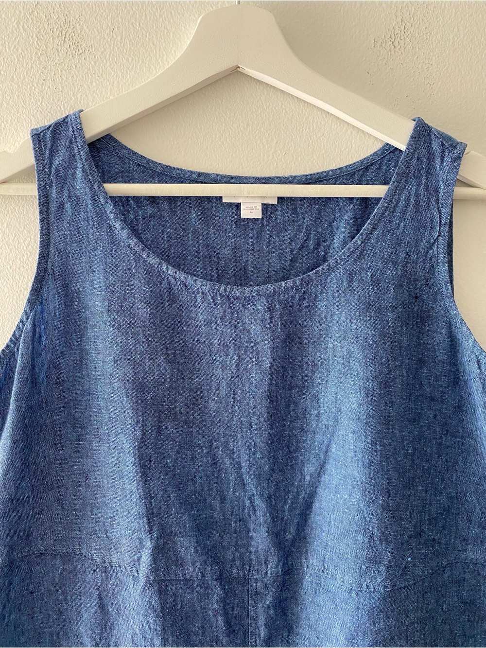 J.jill Blue Pure Jill 100% Linen Sleeveless Summer Dress Pockets Midi - Picture 6 of 12